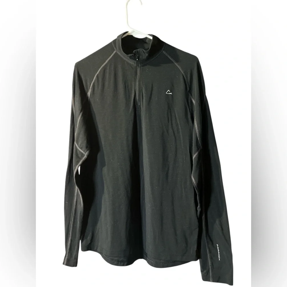 Paradox Men's Black Lightweight dri release Quarter-Zip merino wool Jacket M